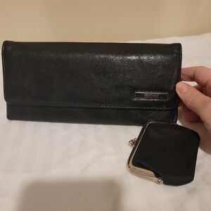 NWOT Kenneth Cole Reaction Trifold Wallet Card Holder Zip Leopard Lining